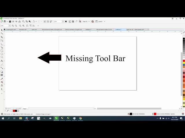 Corel Draw Tips & Tricks Missing all your tools in Tool Bar