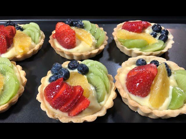 Mini fruit tart recipe / Custard Tart / Chana's Creations