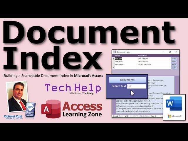 Building a Searchable Document Index in Microsoft Access (Word Docs, PDF Files, Text Files, etc.)