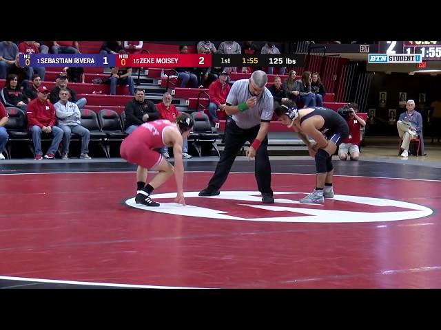 125 LBS: #2 Sebastian Rivera (Northwestern) vs. Zeke Moisey (Nebraska) | B1G Wrestling