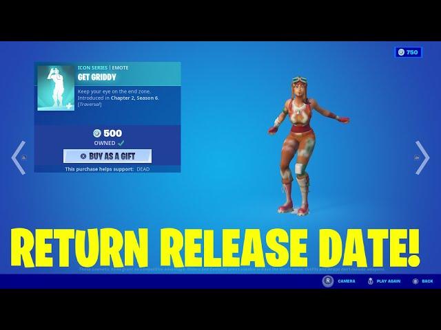 GET GRIDDY EMOTE RETURN RELEASE DATE IN FORTNITE ITEM SHOP! (Get Griddy Emote Coming Back in 2022)