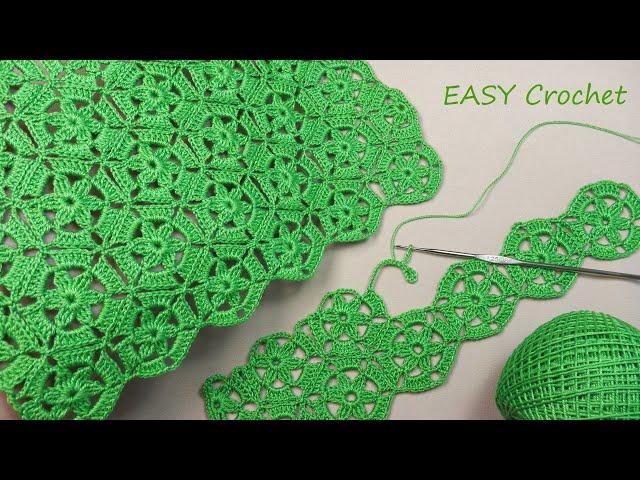 Легкий УЗОР без отрыва нити!!! ВЯЗАНИЕ КРЮЧКОМ безотрывный способ  SUPER EASY Pattern Crochet