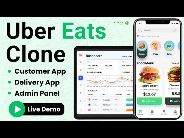 How to Build Food Delivery App like Uber Eats | Create Uber Eats App Clone | Live Demo