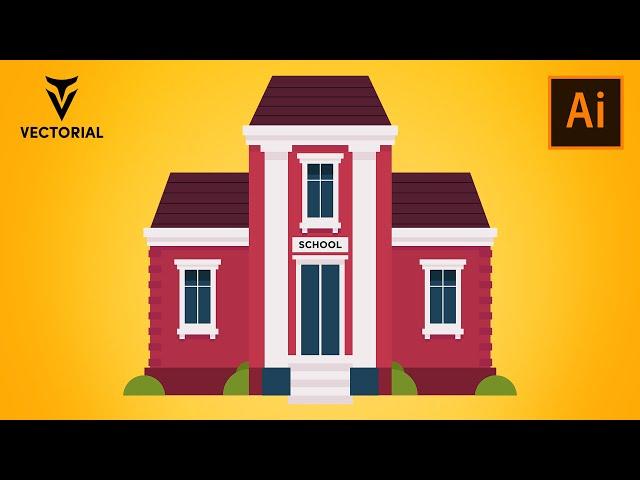 Create a School Building Vector FAST in Adobe Illustrator!