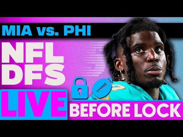 NFL DFS Showdown Live Before Lock | Dolphins-Eagles SNF Week 7 Picks