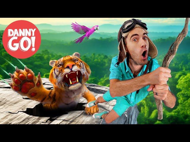 “Escape From Tiger Island!” (Jungle Adventure)  Floor is Lava Game | Danny Go! Songs for Kids