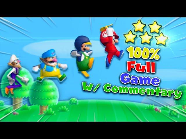 New Super Mario Bros Wii 4 Player 100% Full Game Walkthrough