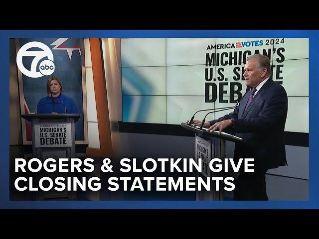 Slotkin & Rogers give closing statements in U.S. Senate debate