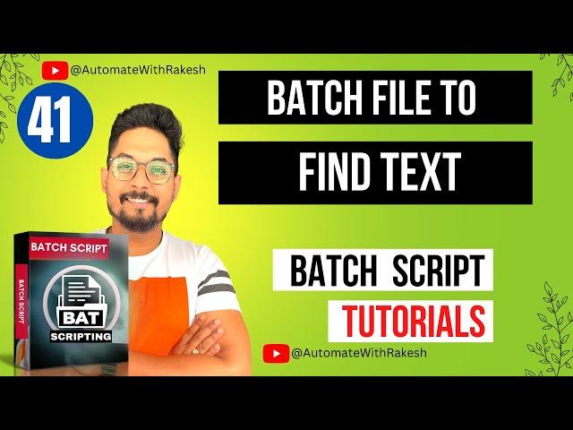 Batch File Find | Batch file to Find Text in Multiple Files