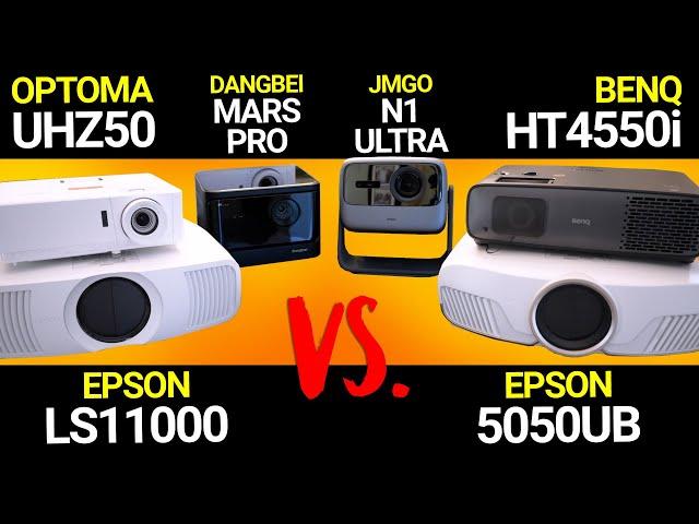 2023 PREMIUM Home Theater Projector Comparison.  BENQ HT4550i, Epson LS11000, Optoma UHZ50