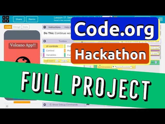 Code.org Hackathon Project Beginner App Tutorial - Lists, Filtering, Volcanoes and Fun | Unit 6 CSP