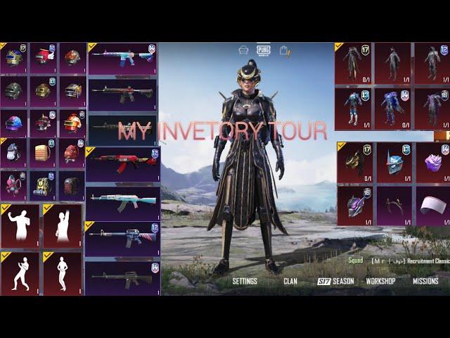 NOOR GAMING YT PUBG INVENTORY TOUR PLZ LIKE kea karo️️