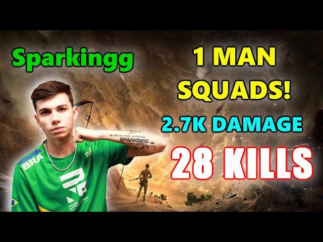 STK Sparkingg - 28 KILLS (2.7K Damage) - 1 MAN SQUADS! - PUBG