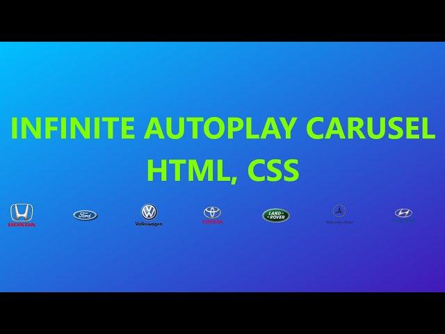 Infinite autoplay carousel html, css  Clear infinite autoplay LOGO SLIDER