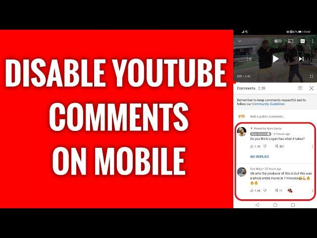 How To Disable Comments On YouTube Mobile