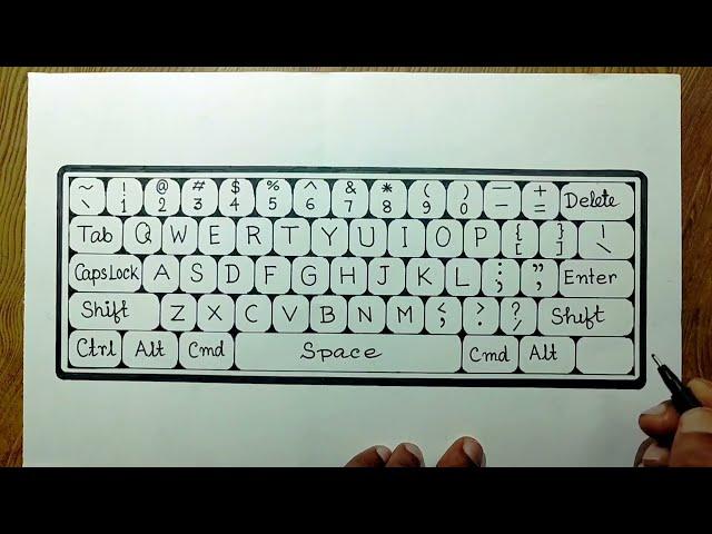 Computer keyboard drawing in easy way/How to draw keyboard