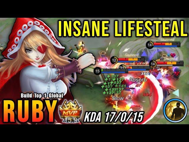 Offlane Monster!! Ruby Insane LifeSteal 100% IMMORTAL - Build Top 1 Global Ruby ~ MLBB