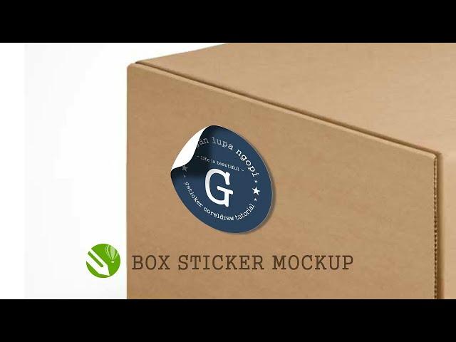 HOW TO DRAW A LOGO STICKER MOCKUP ON CARDBOARD WITH coreldraw | MOCUP STICKER BOX