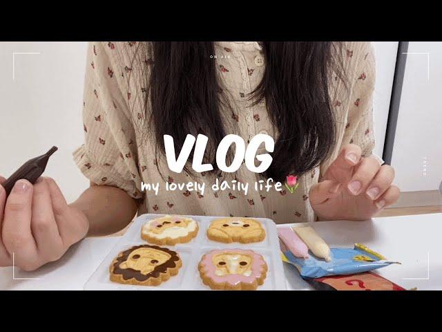 [eng/vlog] 자취브이로그 | 시원한 빗소리 들으며 얼초 만드는 집순이, 통닭다리 치킨, 양배추롤, 참치쌈장, 가자미구이, 베이글 샌드위치, 엽떡로제, 온더보더