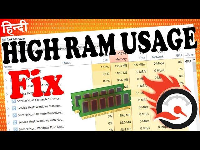 How to Fix High Memory/RAM usage in Windows 10 | Hindi