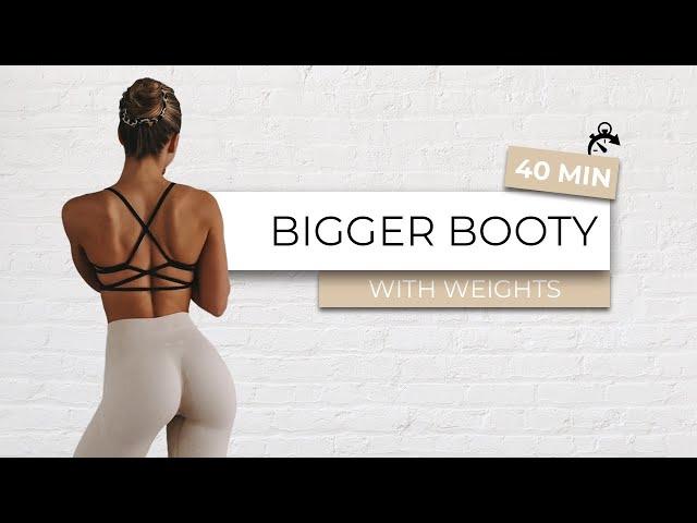 40 MIN BIGGER BOOTY WORKOUT - with weights - training for a bubble butt - booty growth