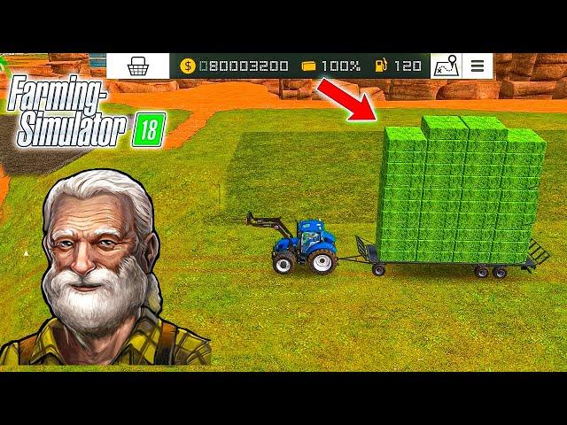 GRASS BALES LOADING BY NEW HOLLAND TRACTOR IN FS18 | FARMING SIMULATOR 18 | TIMELAPSE |