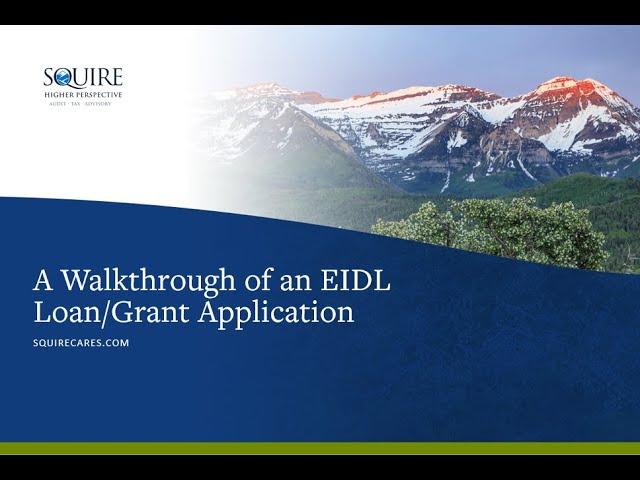 A Walkthrough of the EIDL Loan/Grant Application V2