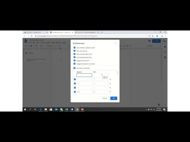 Adding Customized Shortcuts in Google Docs