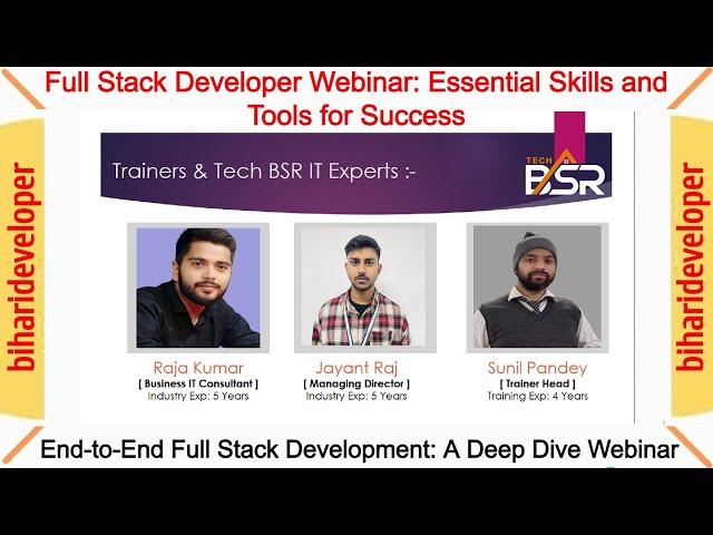 Full Stack Development Webinar: Trends, Tools, and Techniques | ASP.Net Core #biharideveloper