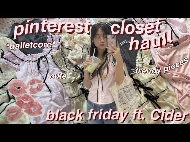 🩰 HUGE BLACK FRIDAY HAUL ft.cider | coquette, balletcore, y2k inspired trendy clothes *fall/winter*