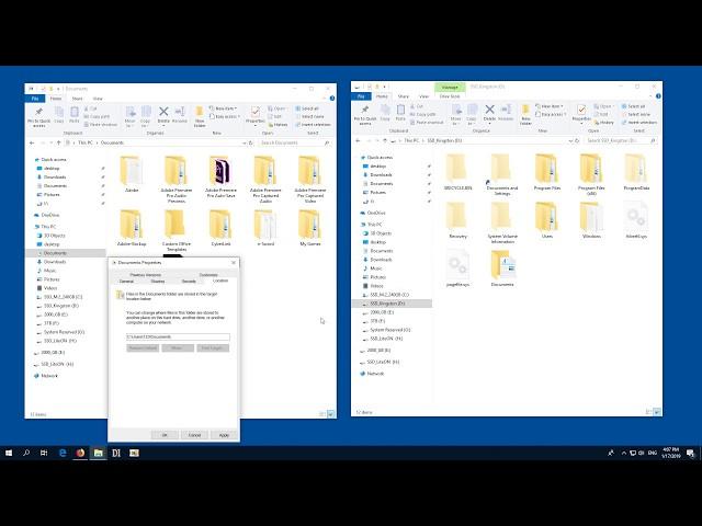 How to move your "Documents" folder under Windows 10 (from C drive to D)