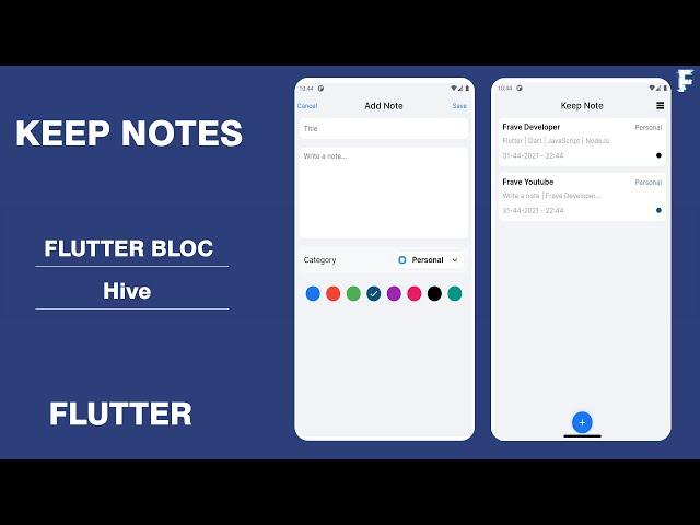 FLUTTER - KEEP NOTES APP | HIVE NO SQL DATABASE | FLUTTER BLOC | Android & IOS