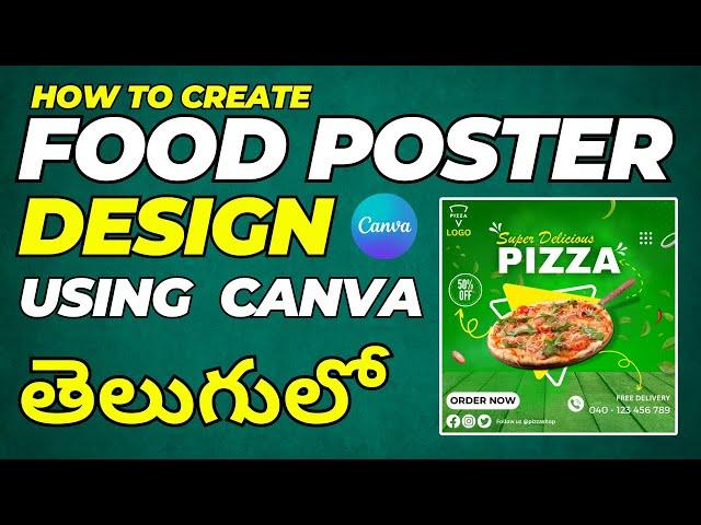 Canva Food Poster Design in Telugu using Canva | Canva Tutorials in Telugu #canva #canvatutorial