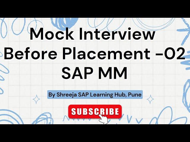 SAP MM Mock interview conducted Before Placement in Infosys | SAP MM | Best SAP Courses in Pune