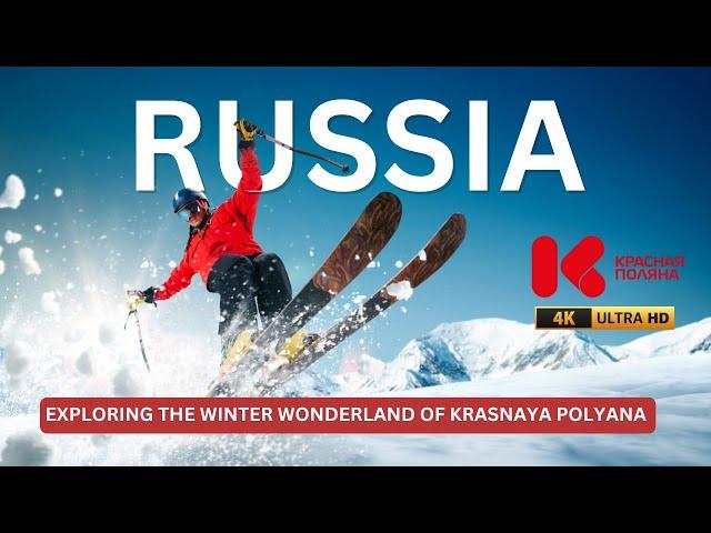 Exploring the Winter Wonderland of Krasnaya Polyana in Sochi - 4K - Drone