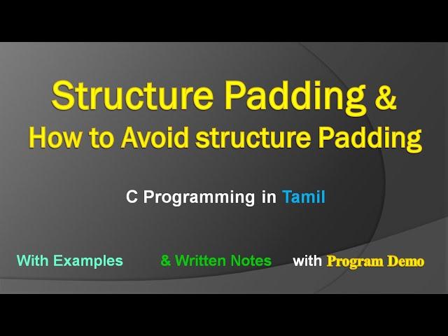 Structure Padding | How to Avoid Structure Padding | C Programming in Tamil