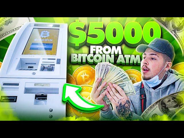 Withdrawing $5,000 CASH from a BITCOIN ATM!! | Turning Bitcoin into Cash!!