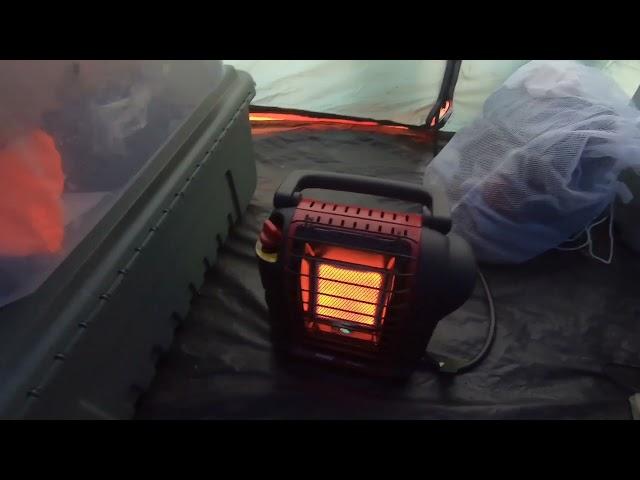 Mr. Buddy Heater inside the Ozark Trail 10 Person Tent