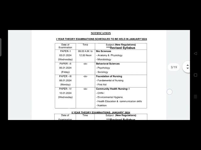 GNM 2024 Exam time table AP board | 2024 AP board |1st , 2nd, 3rd year exam time table 2024@gnm2024