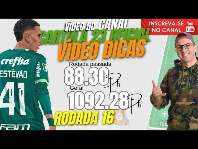 Dicas e Análises Rodada 16 do Cartola FC - TOP 2 Liga Youtubers - TOP 1000 Nacional 2021 e 2023