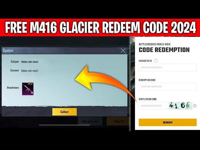 HOW TO GET FREE M416 GLACIER IN BGMI M416 GLACIER REDEEM CODE BGMI MEIN M416 GLACIER FREE KAISE LE