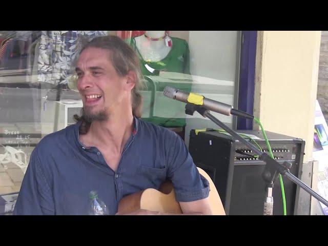 Torbz playing Guitar and Hang in Glastonbury High St