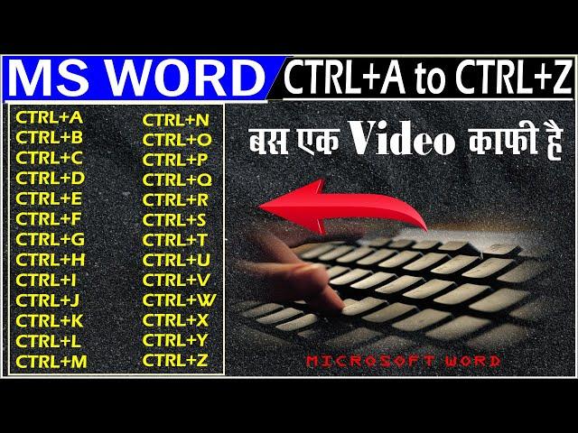 MS Word shortcut keys a to z | ctrl a to z shortcut keys #msword
