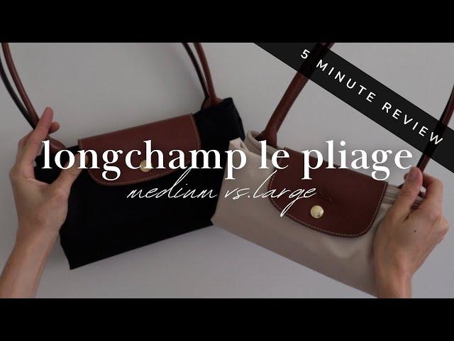 LONGCHAMP LE PLIAGE MEDIUM VS LARGE *5 MINUTE REVIEW* | Comparison, What Fits & My Preferred Size