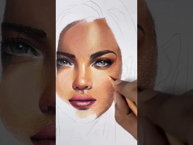 Drawing skin tone with colored pencils !