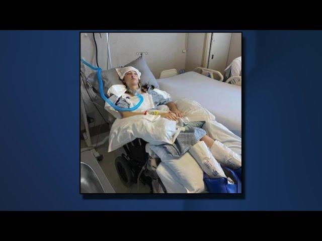 A young woman recovering after a crash that left her paralyzed below the shoulders, family speaks