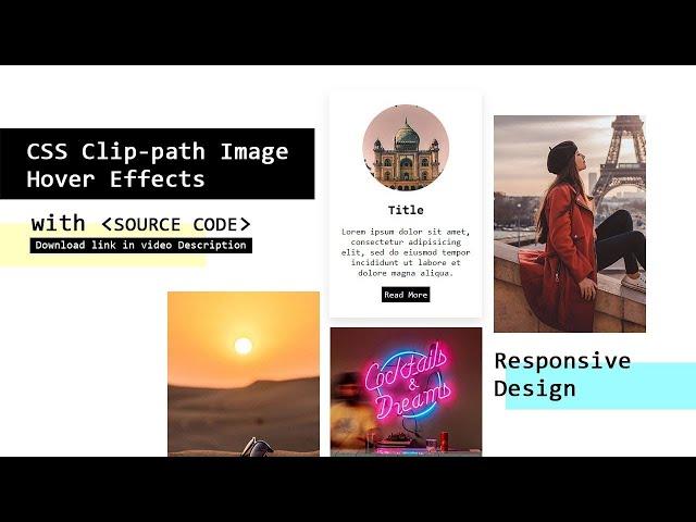 CSS Clip-path Image Hover Effects With Source Code | Html CSS