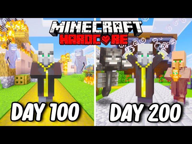 I Survived 200 Days as a EVOKER in Hardcore Minecraft... Minecraft Hardcore 100 Days