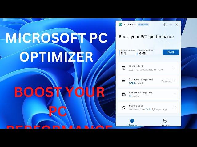 Microsoft PC Manager | Boost your PC’s Performance| C Cleaner | All in ONE Software