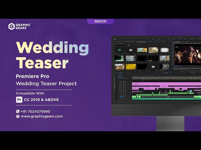 Wedding Teaser Premiere Pro Project - Cinematic Wedding Teaser Project - GG2121 - GraphicGears